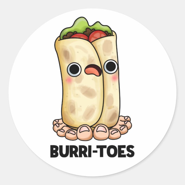 Burritoes Funny Burrito Pun Runder Aufkleber (Vorderseite)