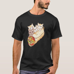 Burritos und Katzen Lustiges mexikanisches Essen D T-Shirt