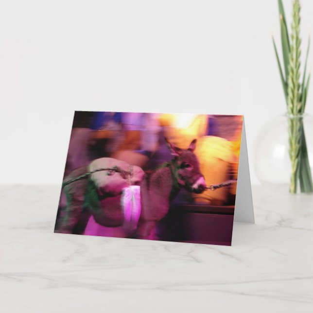 Burro bei einem Weihnachtsspiel Feiertagskarte (Vorderseite)