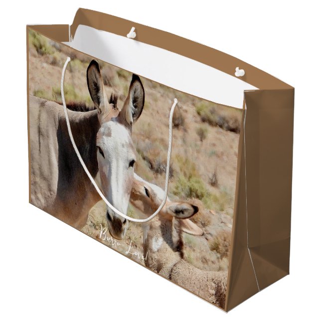 Burro Liebe Geschenktasche Große Geschenktüte (Rückseite Schrägansicht)