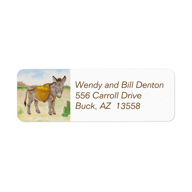 Burro mit Rücksendeaufkleber für Aktionskorb (Vorne)