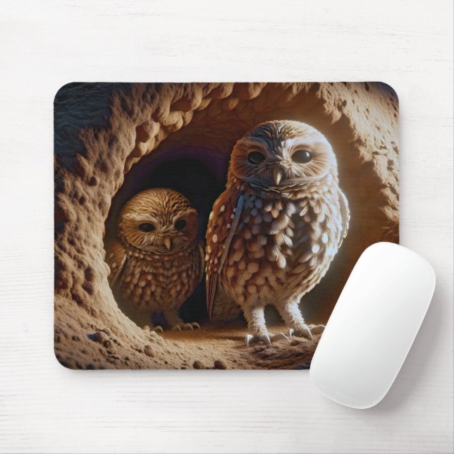 Burrowing Owls Mousepad (Mit Mouse)