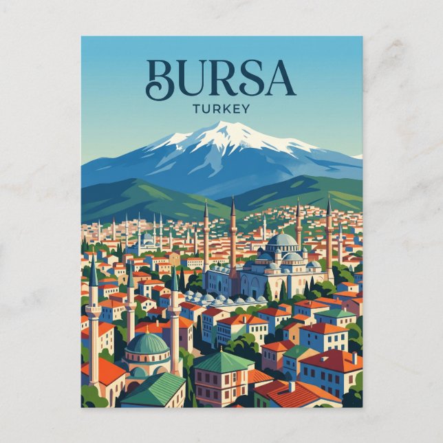Bursa Skyline Türkei Postkarte (Vorderseite)