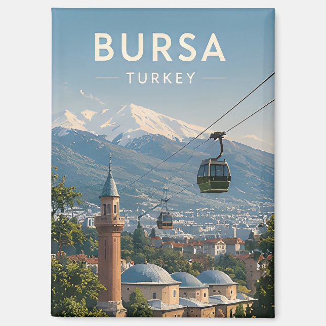 🏔️ Bursa Türkei Reise Bergansichten Magnet (Vorderseite)