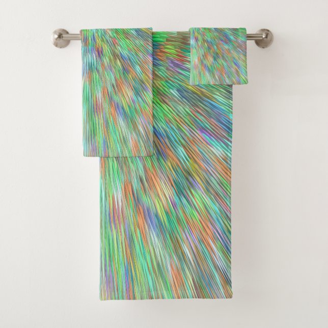 Burst der smaragdgrünen Regenbogenbeleuchtung Badhandtuch Set (Insitu)