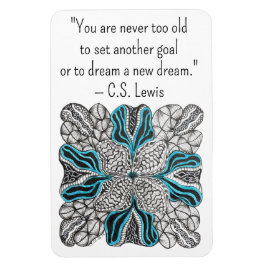 Burst of Blue Handgezeichneter Doodle-Magnet mit Z Magnet