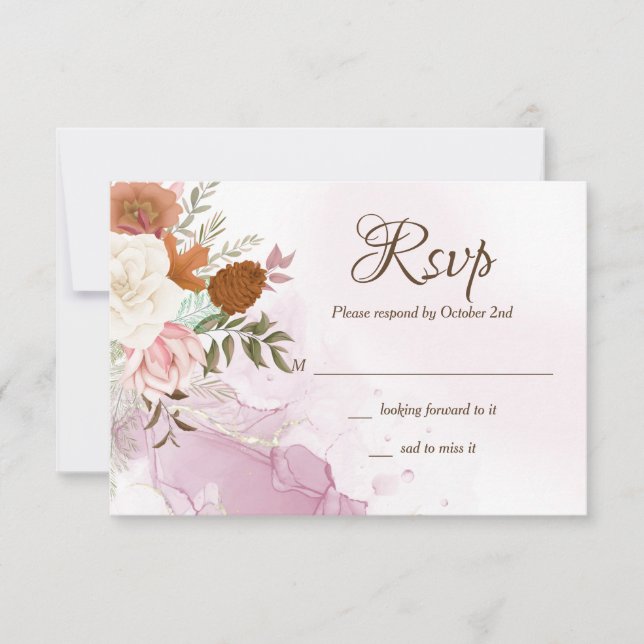 Burst of Herbst RSVP Card Karte (Vorderseite)
