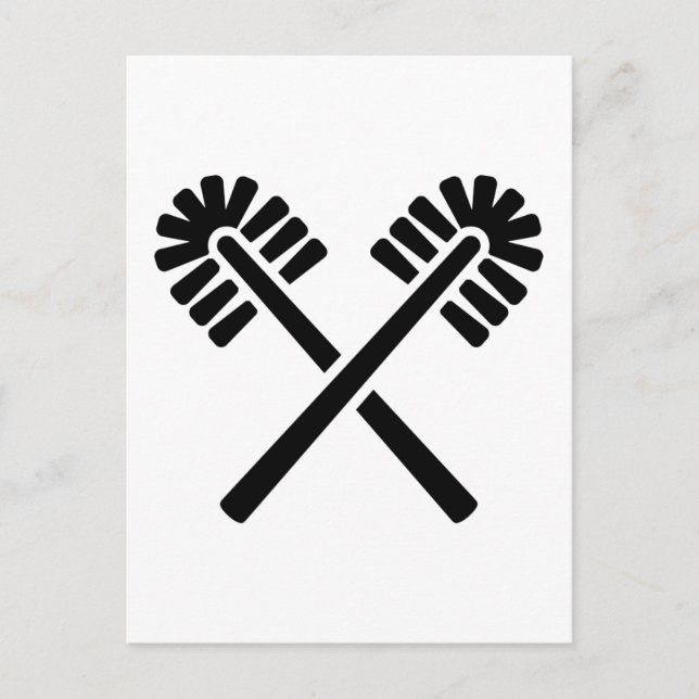 Bürsten für die Toilette Postkarte (Vorderseite)