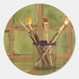 Bürsten Runder Aufkleber