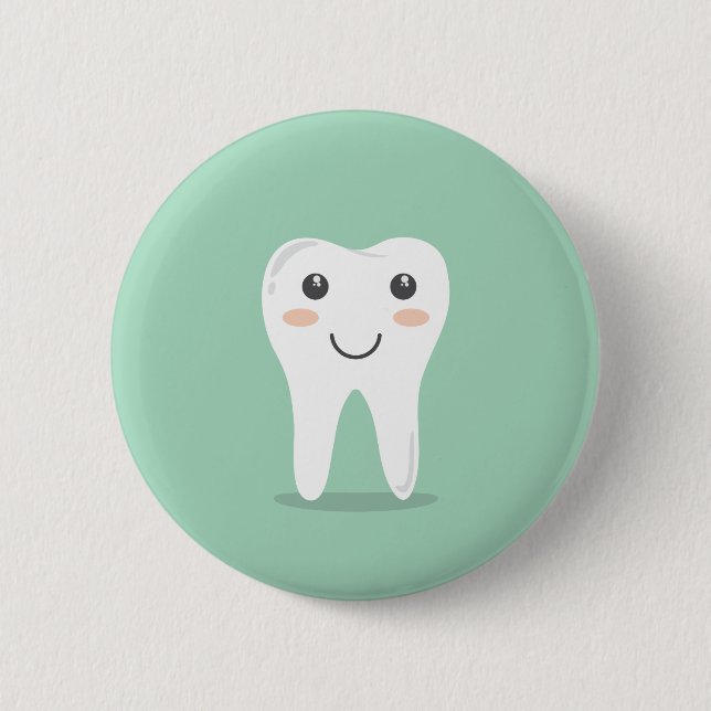 Bürstende Zahnbürste des glücklichen Button (Vorderseite)