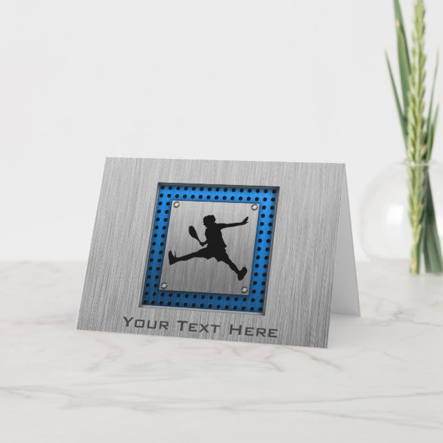 Bürstenes Aluminium-Look Tennis Karte (Vorderseite)