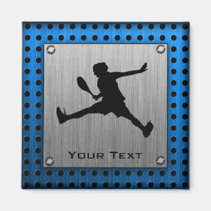 Bürstenes Aluminium-Look Tennis Magnet