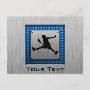 Bürstenes Aluminium-Look Tennis Postkarte