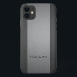 Bürstenes Metall - zwei Schatten - Name Case-Mate iPhone Hülle<br><div class="desc">iPhone-Gehäuse mit gebürstetem Metall-Look und einem gravierten Druckeffekt auf dem Text,  wo Sie Ihren Namen hinzufügen können.</div>