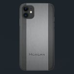 Bürstenes Metall - zwei Schatten - Name Case-Mate iPhone Hülle<br><div class="desc">iPhone-Gehäuse mit gebürstetem Metall-Look und einem gravierten Druckeffekt auf dem Text,  wo Sie Ihren Namen hinzufügen können.</div>