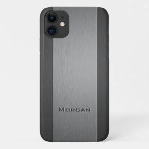 Bürstenes Metall - zwei Schattierungen - Name Case-Mate iPhone Hülle