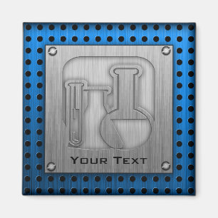 Bürstenmetall-Look Chemie Magnet