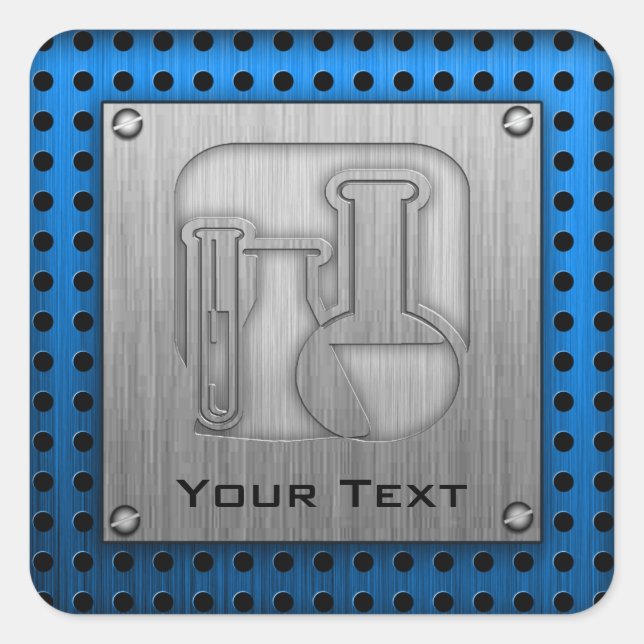 Bürstenmetall-Look Chemie Quadratischer Aufkleber (Vorderseite)