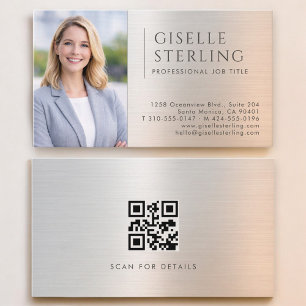 Bürsteten Metall-Foto-QR-Code Visitenkarte