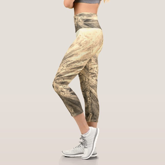 Burstful Gold Legging Capris for women (Links)