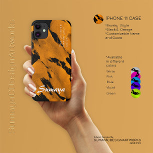 Bürstiger schwarzer orangefarbener iPhone 11 Hülle