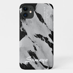 Bürstiges Schwarz & Grau iPhone 11 Hülle   Anpassb
