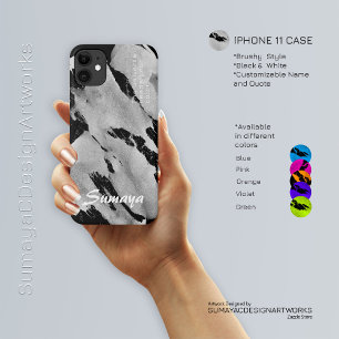 Bürstiges Schwarz-Weiß-iPhone-11-Case   Anpassbar Case-Mate iPhone Hülle