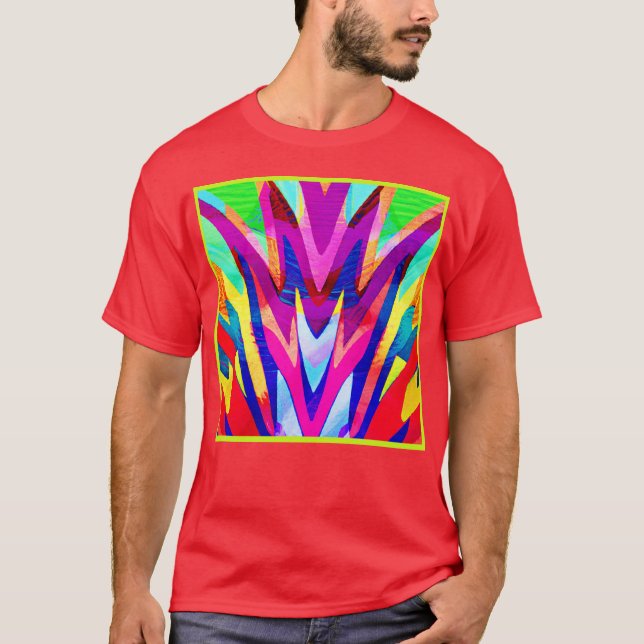Bursting-Farbabstraktionsmuster T-Shirt (Vorderseite)