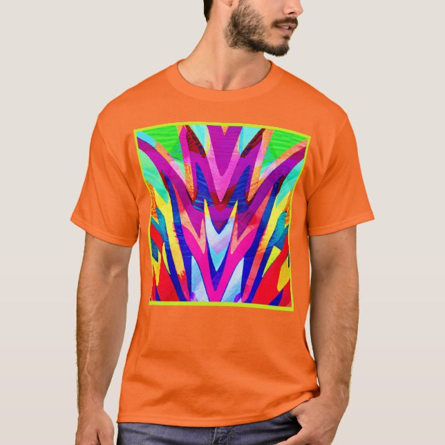 Bursting-Farbabstraktionsmuster T-Shirt (Vorderseite)