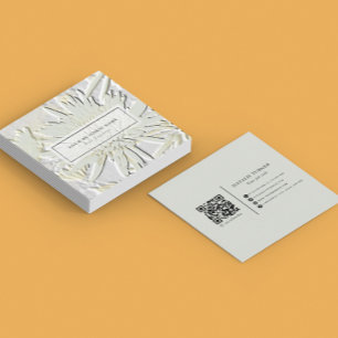 ©Bursting Joy/ Embossed like Floral Design Quadratische Visitenkarte