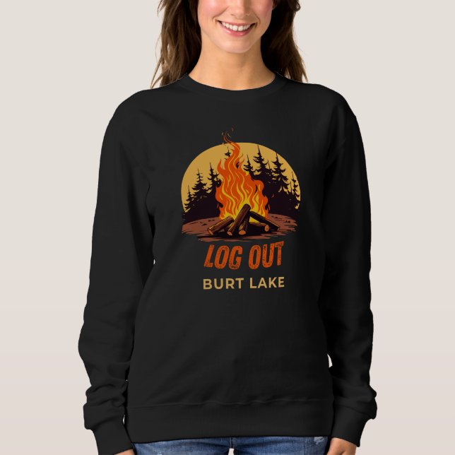Burt Lake Michigan Lagerfeuer Sweatshirt (Vorderseite)