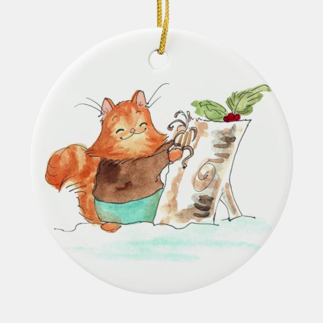 Burt und das Weihnachten Keramik Ornament (Vorne)
