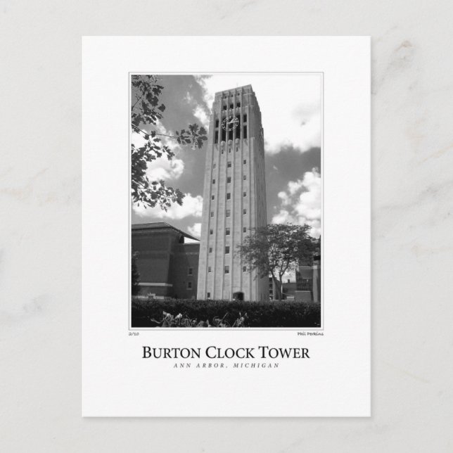 Burton Clock Tower Postkarte (Vorderseite)