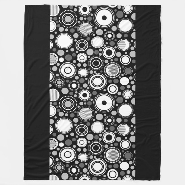 Burton Family Collection Grau/Schwarz/Weiß Fleecedecke (Vorderseite)