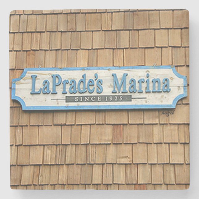 Burton Lake, LaPrades Marina Marble Stone Unterset Steinuntersetzer (Vorderseite)