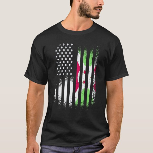 Burundi American Patriot Grown Country USA Flags S T-Shirt (Vorderseite)