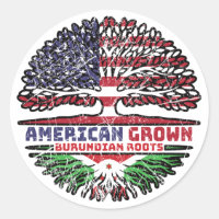 Burundi Burundian American USA Tree Roots Flag