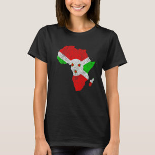 Burundi Flag Afrika Kontinentale Silhouette Gesche T-Shirt