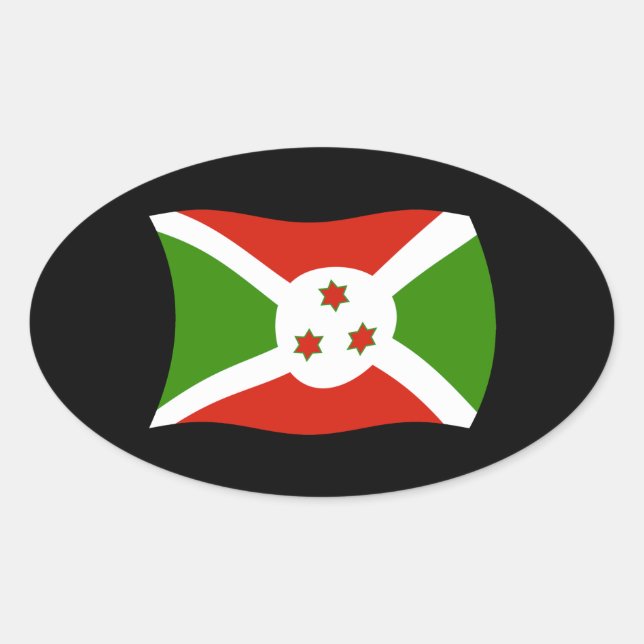 Burundi-Flag-Aufkleber Ovaler Aufkleber (Vorderseite)