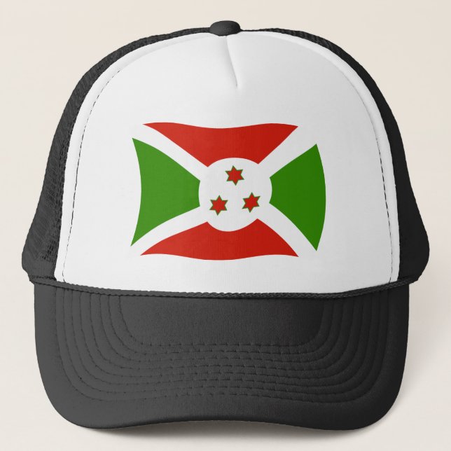 Burundi Flag Hat Truckerkappe (Vorderseite)