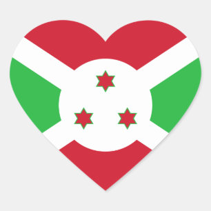 Burundi Flag Heftsticker Herz-Aufkleber