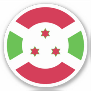 Burundi Flag Round Aufkleber