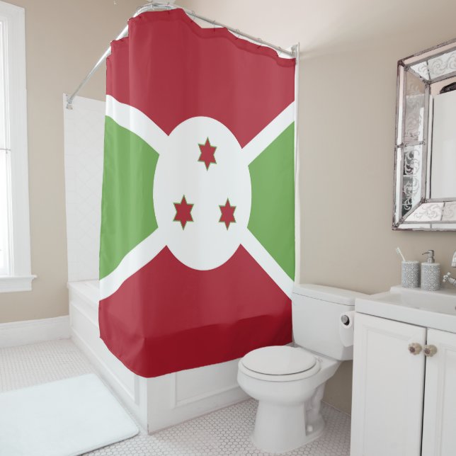 Burundi-Flagge Duschvorhang (Beispiel)