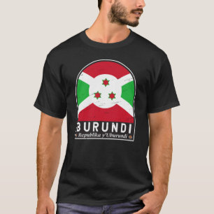 Burundi-Flagge Emblem abgenutzt Vintage T-Shirt
