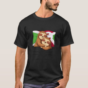 Burundi-Flagge-Faultier-Pyjama-Schlafparty-Schlaf- T-Shirt