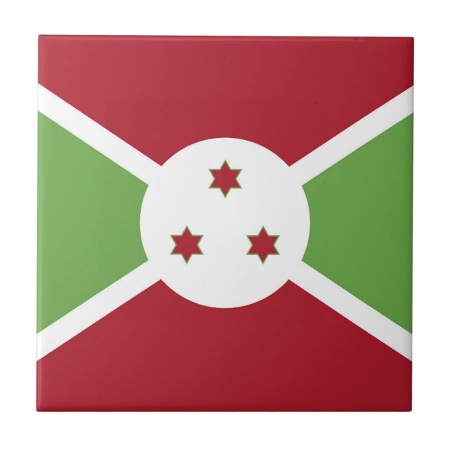 Burundi-Flagge Fliese (Vorderseite)