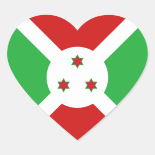 Burundi-Flagge-Herz-Aufkleber Herz-Aufkleber
