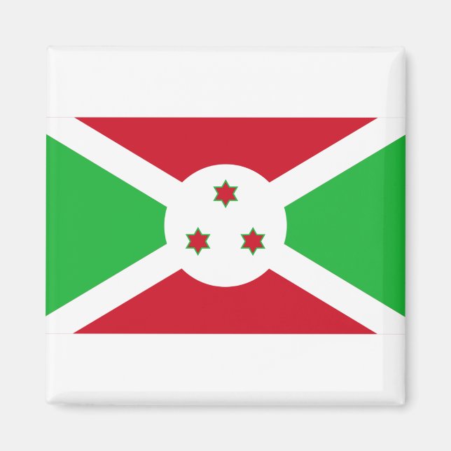 Burundi-Flagge Magnet (Vorne)