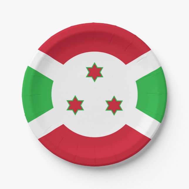 Burundi-Flagge Pappteller (Vorderseite)