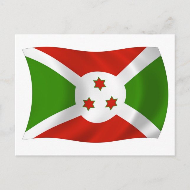 Burundi-Flagge Postkarte (Vorderseite)